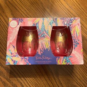 Lilly Pulitzer Stemless Wine Glasses